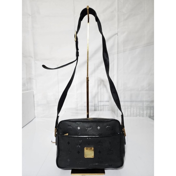 Authentic MCM Vintage Visetos Nylon Crossbody Bag Black - Picture 1 of 15